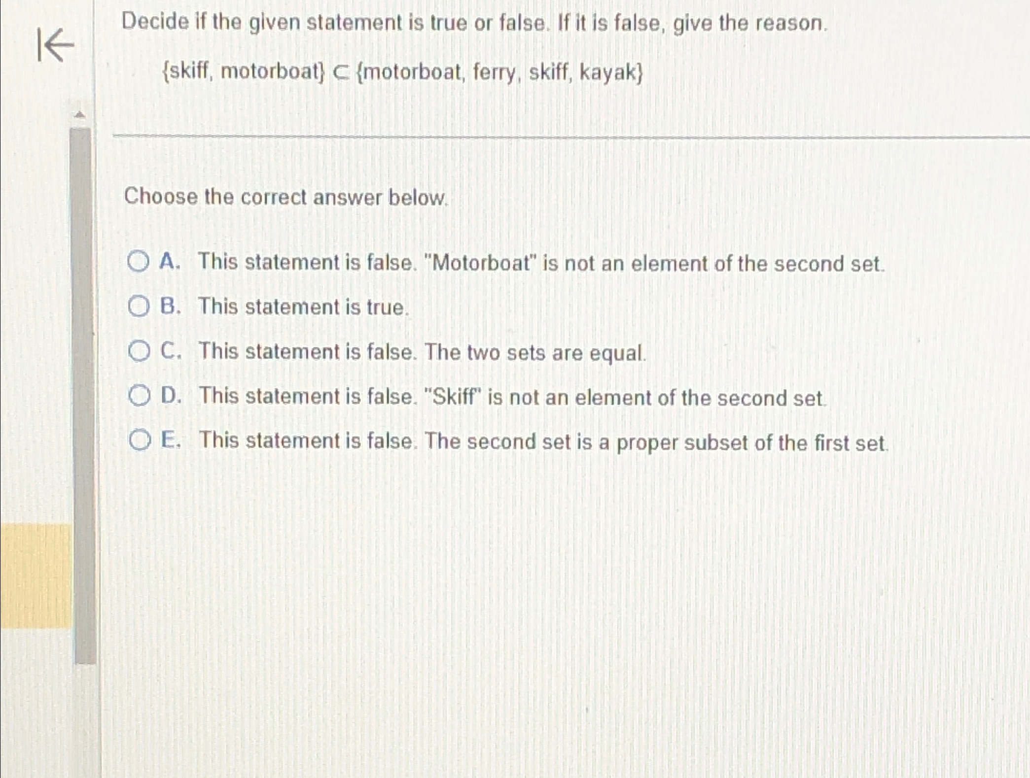 Solved Decide if the given statement is true or false. If it | Chegg.com