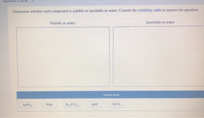 Solved Question 11 Of 20 > Determine Whether Each Compoun