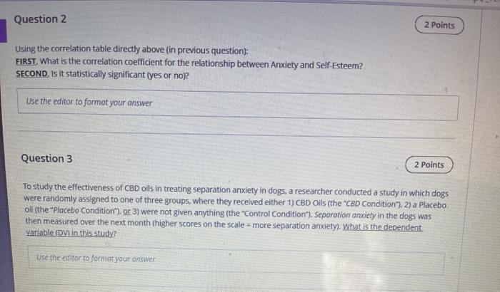 Solved 2 Points Question 1 Answer this question and the one | Chegg.com