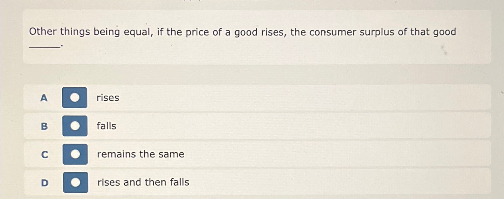 Solved Other things being equal, if the price of a good | Chegg.com