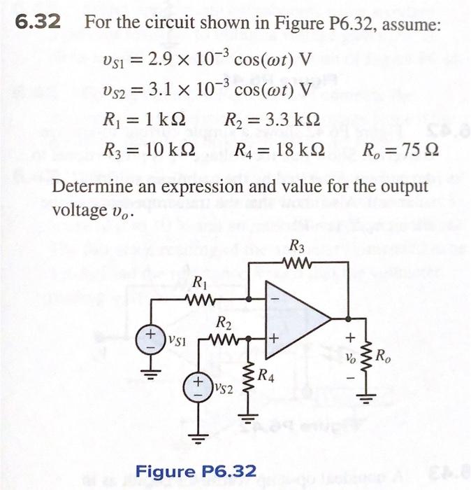 Solved 6.32 For the circuit shown in Figure P6.32, assume