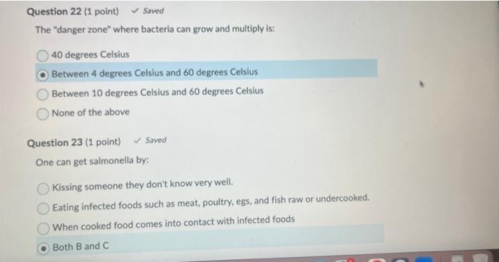 Solved The "danger zone" where bacteria can grow and | Chegg.com