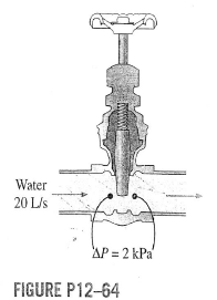 Solved: Water flows at a rate of 20 L/s through a horizontal pipe ...