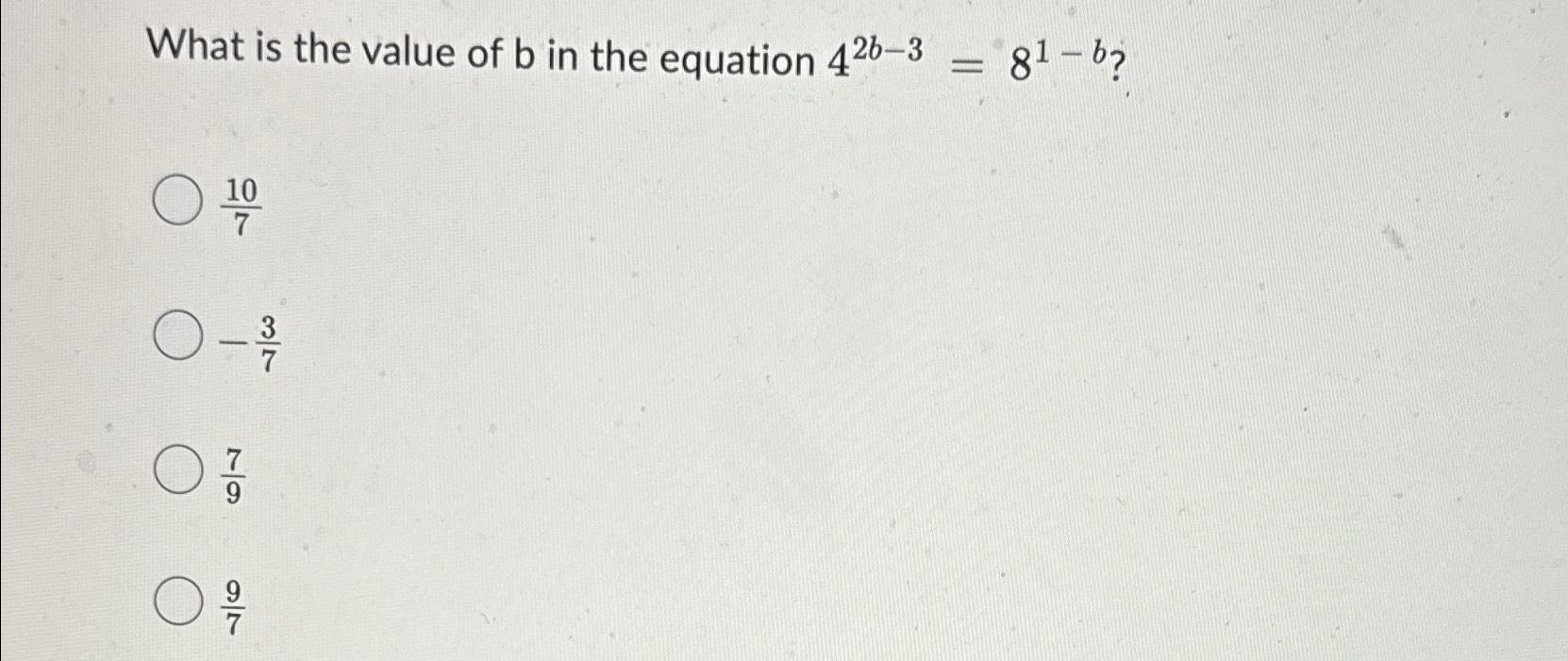 Solved What Is The Value Of B ﻿in The Equation | Chegg.com