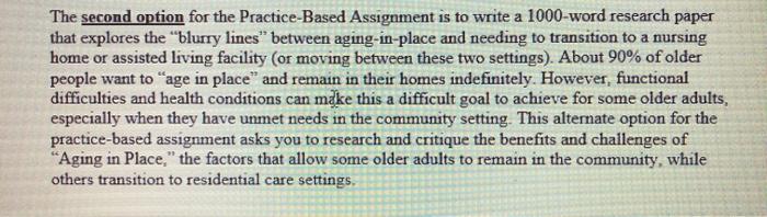 The second option for the Practice-Based Assignment is to write a 1000-word research paper that explores the blurry lines b