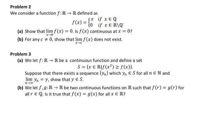Solved Problem 2 We consider a function f: RR defined as | Chegg.com