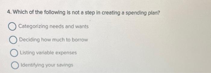 Solved 4. Which of the following is not a step in creating a | Chegg.com