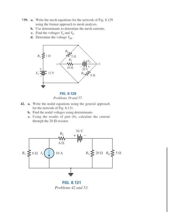 Solved *25. a. Write the mesh equations for the network of | Chegg.com