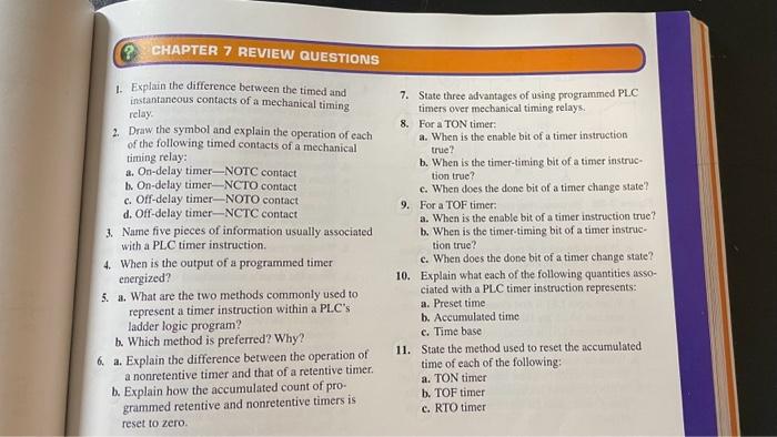 Solved CHAPTER 7 REVIEW QUESTIONS 1. Explain the difference | Chegg.com