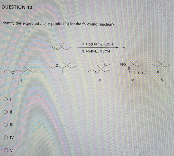 Solved Identify the expected major product(s) for the | Chegg.com