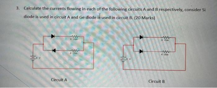 Solved 3. Calculate the currents flowing in each of the | Chegg.com