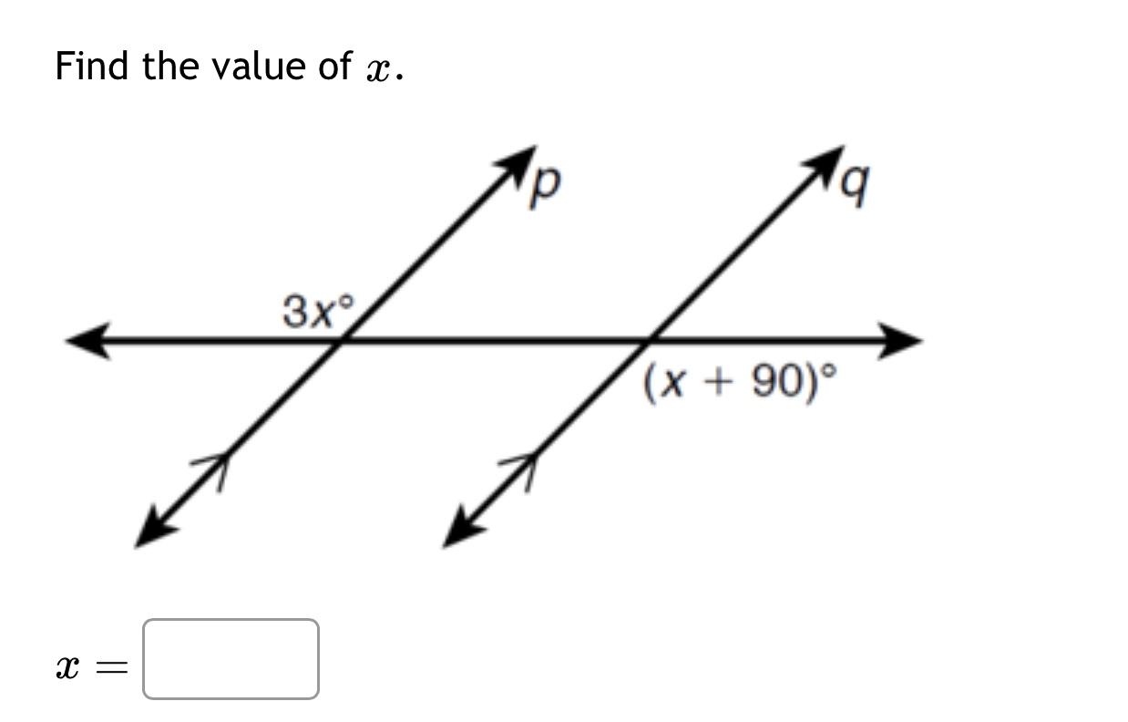 Solved Find the value of x.x= | Chegg.com