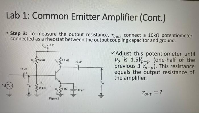 Solved Lab 1: Common Emitter Amplifier • Step 1: Measure | Chegg.com