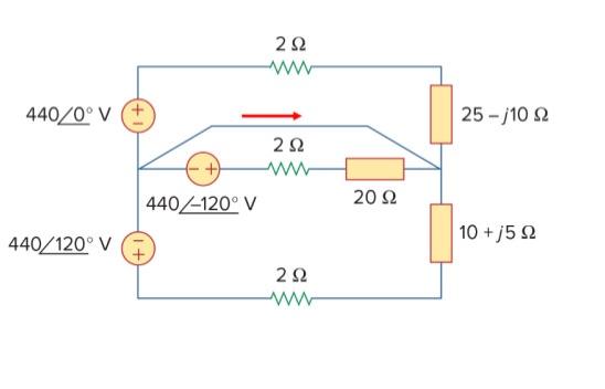 Solved Obtain the current in the neutral line | Chegg.com