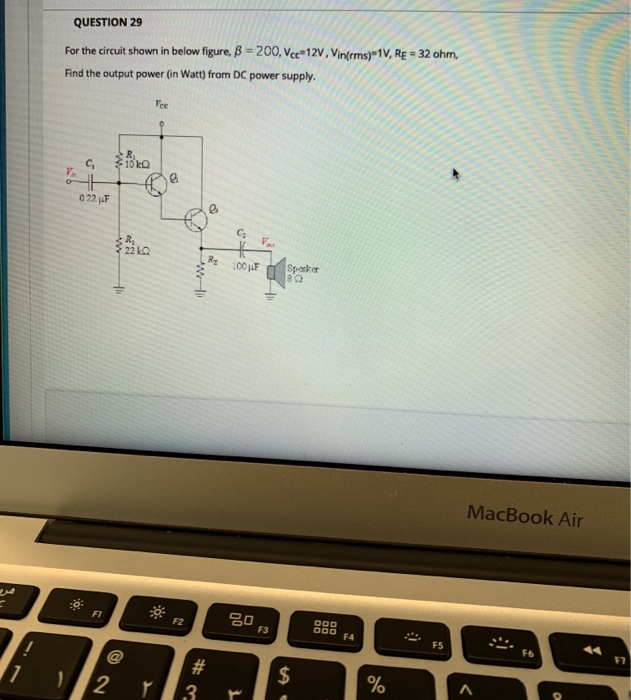Solved QUESTION 29 For the circuit shown in below figure, B | Chegg.com