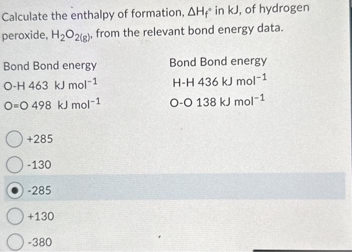 Solved Calculate the enthalpy of formation, ΔHf∘ in kJ, of | Chegg.com