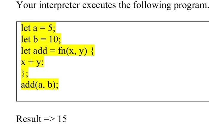The interpreter has mainly three parts, a lexer, a | Chegg.com
