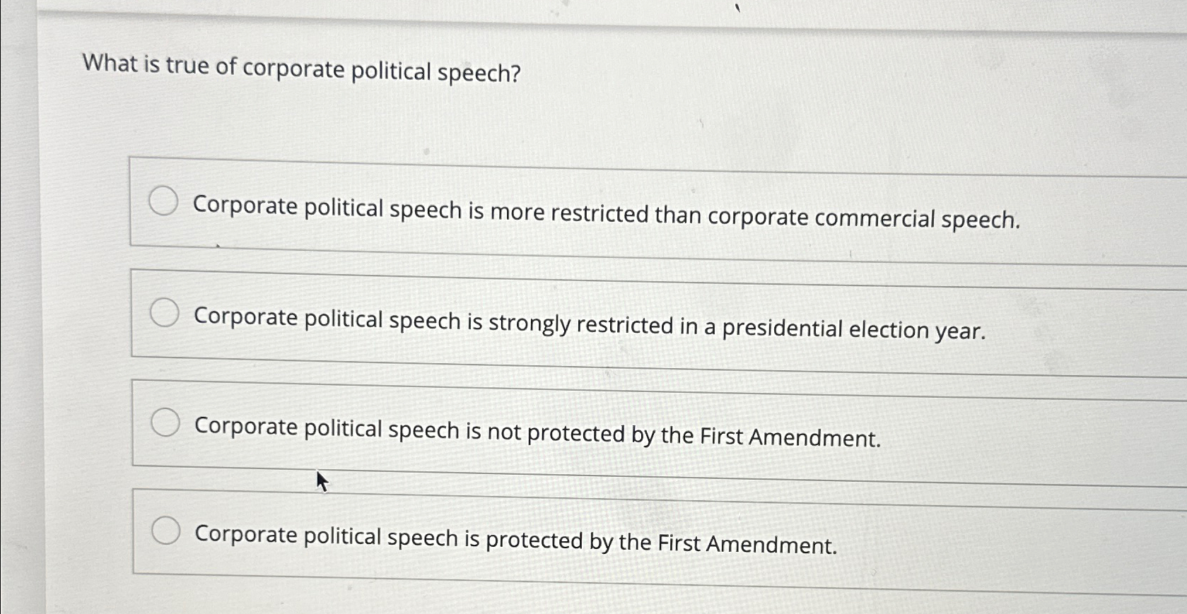 corporate political speech is given