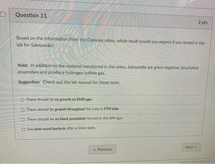 Solved D Question 11 2 pts Based on the information from the | Chegg.com