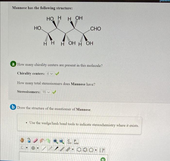 draw the structure of the enantiomer of mannose