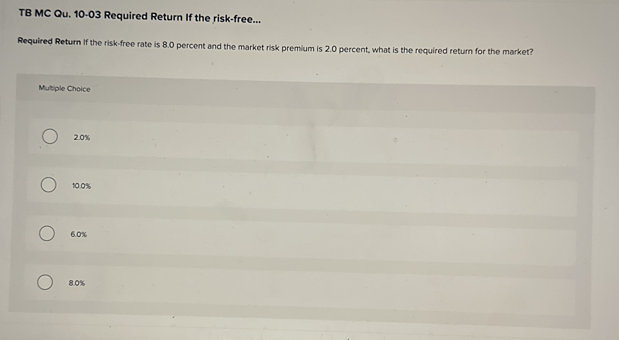 Solved TB MC Qu. 10-03 ﻿Required Return If the | Chegg.com