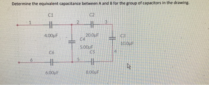 Solved Determine The Equivalent Capacitance Between A And B | Chegg.com