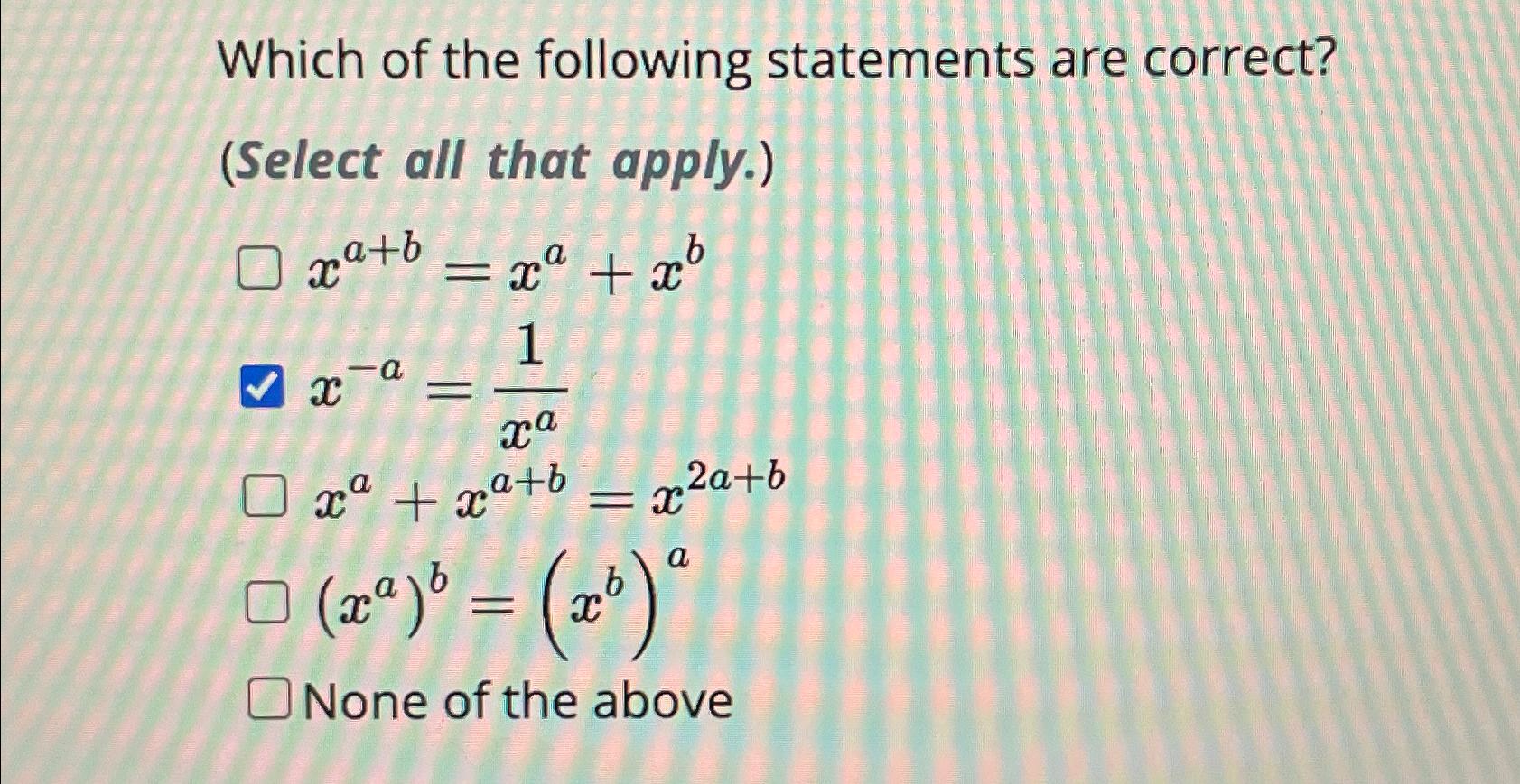 Solved Which Of The Following Statements Are Correct?(Select | Chegg.com