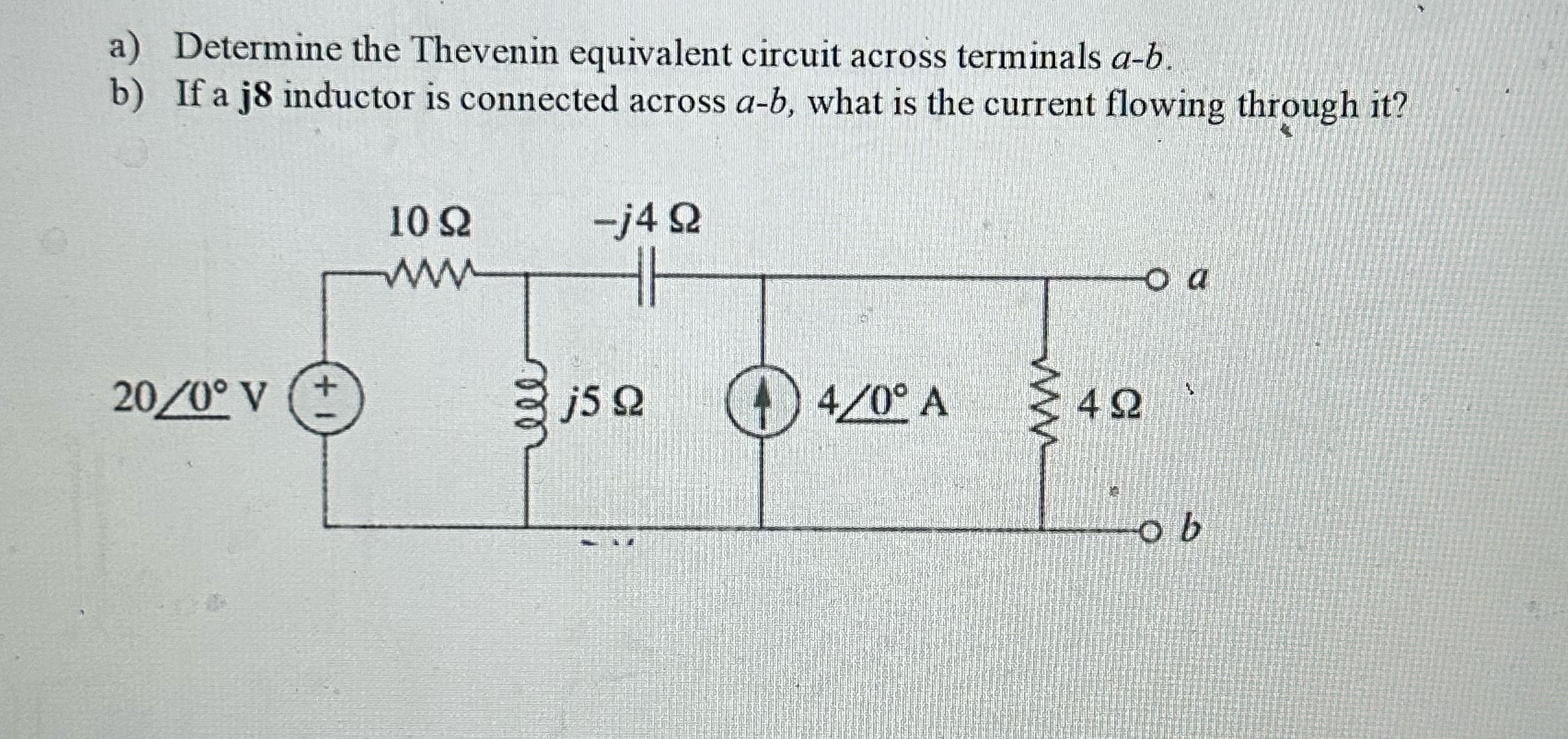 Solved a) ﻿Determine the Thevenin equivalent circuit across | Chegg.com