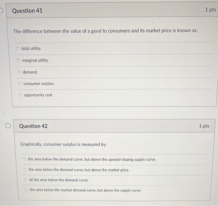 Solved > Question 41 1 pts The difference between the value | Chegg.com