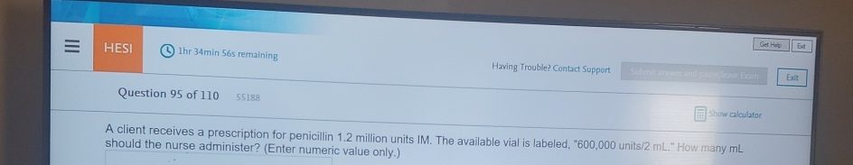 Solved HESI(b) ﻿Ihr 34min565 ﻿remaining.Get TheEatHaving | Chegg.com