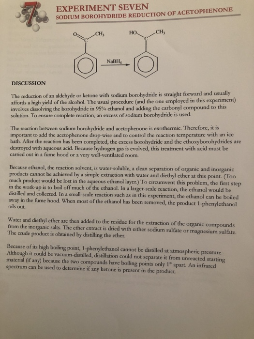 experiment sodium borohydride reduction of cyclohexanone