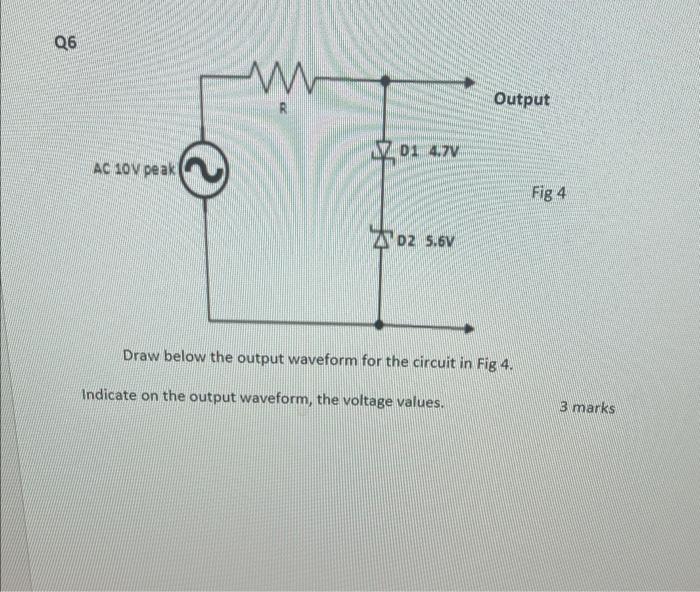 Solved Draw Below The Output Waveform For The Circuit In 