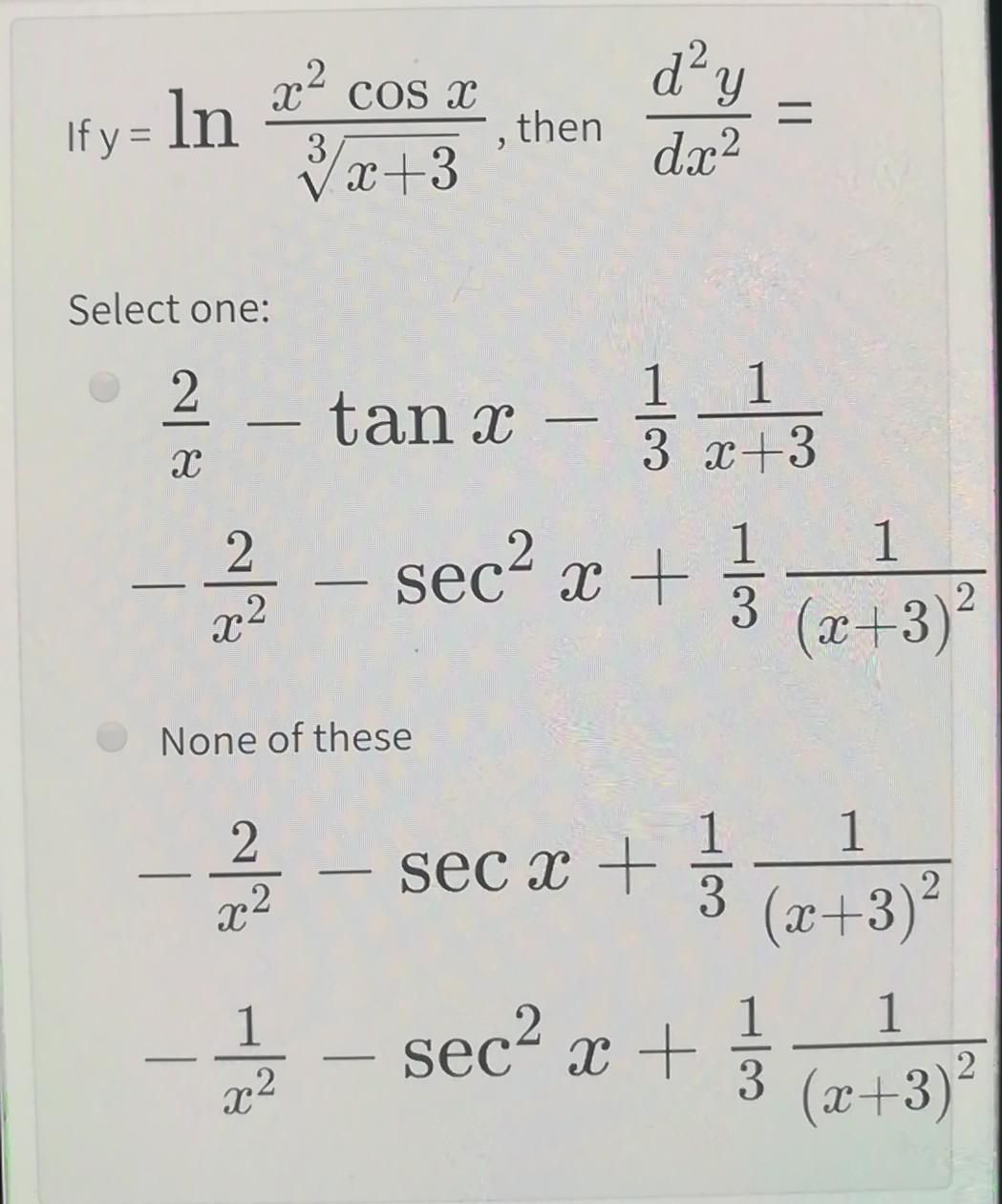 Solved 3x 1 If Y 2x 1 Then Y Select One 3 3 A In 6 Chegg Com