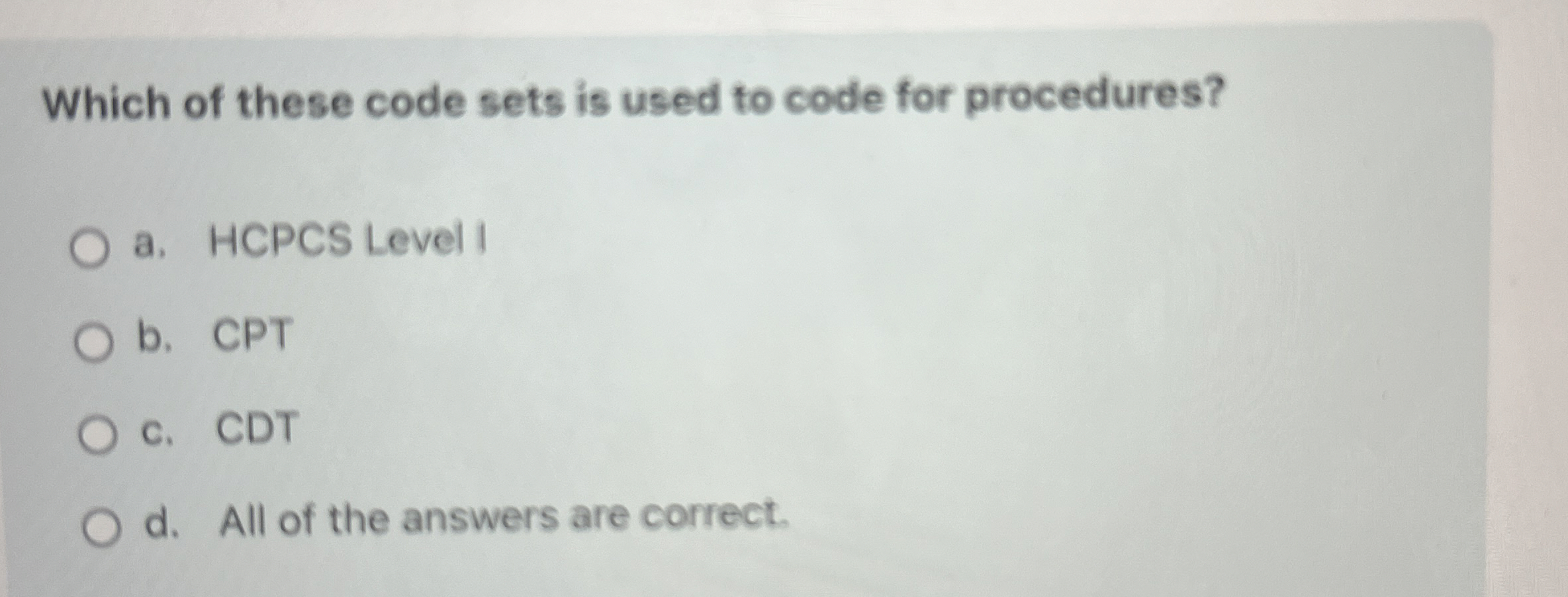 Solved Which of these code sets is used to code for | Chegg.com