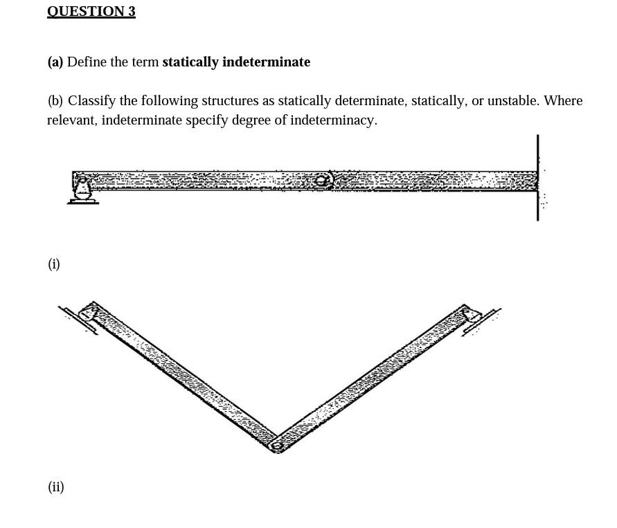 Solved (a) Define The Term Statically Indeterminate (b) | Chegg.com