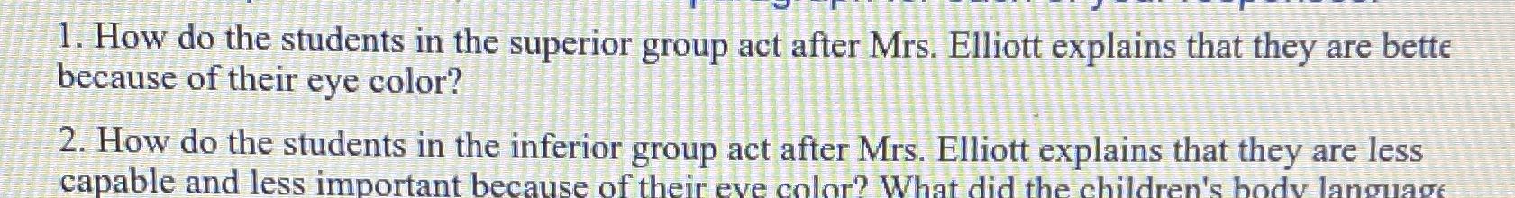 Solved How do the students in the superior group act after | Chegg.com