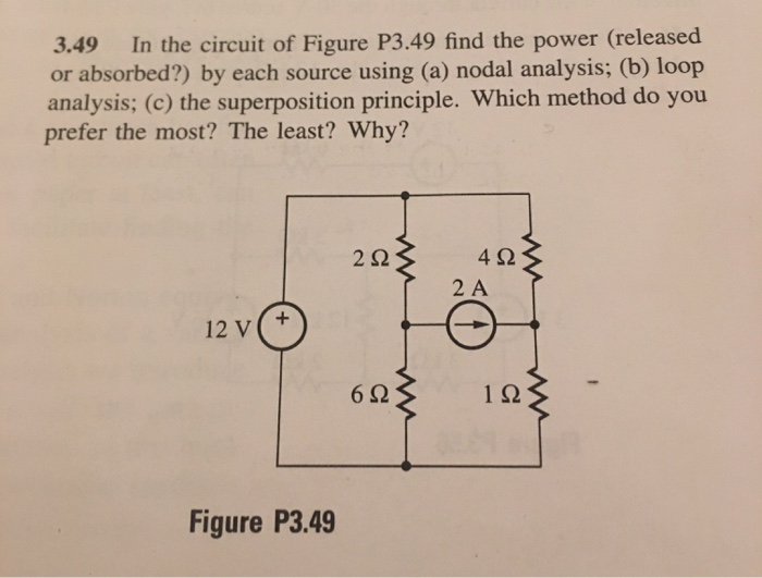 Solved 3.49 In the circuit of Figure P3.49 find the power | Chegg.com