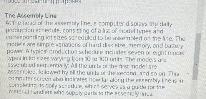 Toshibo's Notebook Computer Assembly Line Toshihiro | Chegg.com