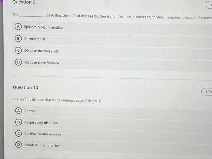 The describes the shift of disease burden from | Chegg.com