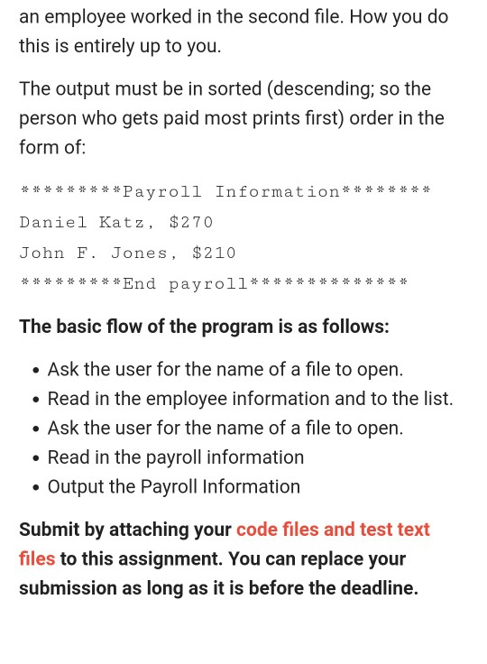 Solved Design a system to keep track of employee data. The | Chegg.com