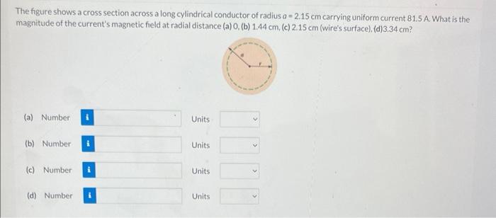 Solved The figure shows a cross section across a long | Chegg.com