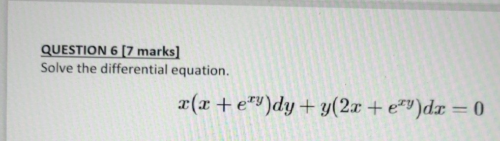 Solved QUESTION 6 [7 ﻿marks]Solve the differential | Chegg.com