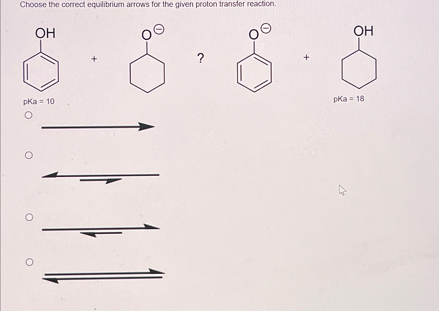 Solved Choose the correct equilibrium arrows for the given | Chegg.com