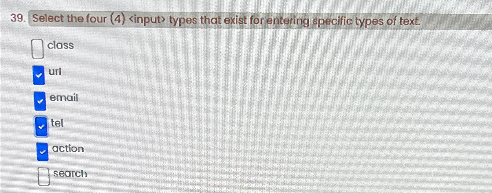 Solved Select the four (4) ﻿ types that exist for entering | Chegg.com