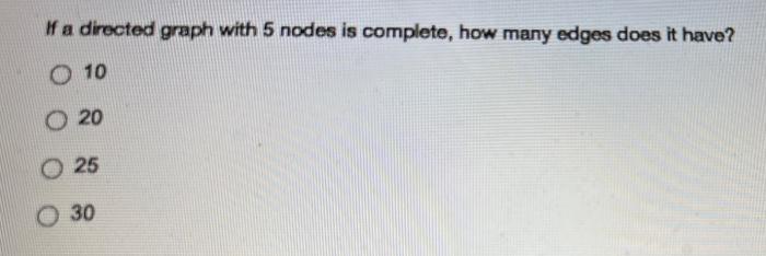 Solved If a directed graph with 5 nodes is complete, how | Chegg.com