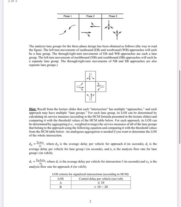 Solved 2. Determine the level of service (LOS) for the | Chegg.com