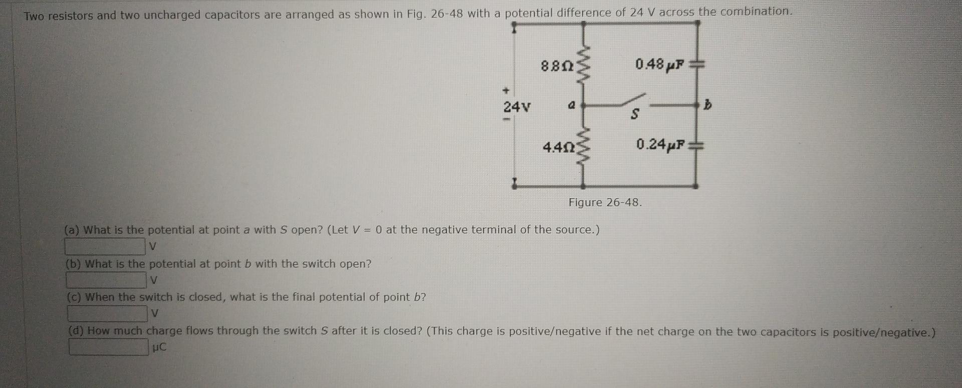 Solved Two resistors and two uncharged capacitors are