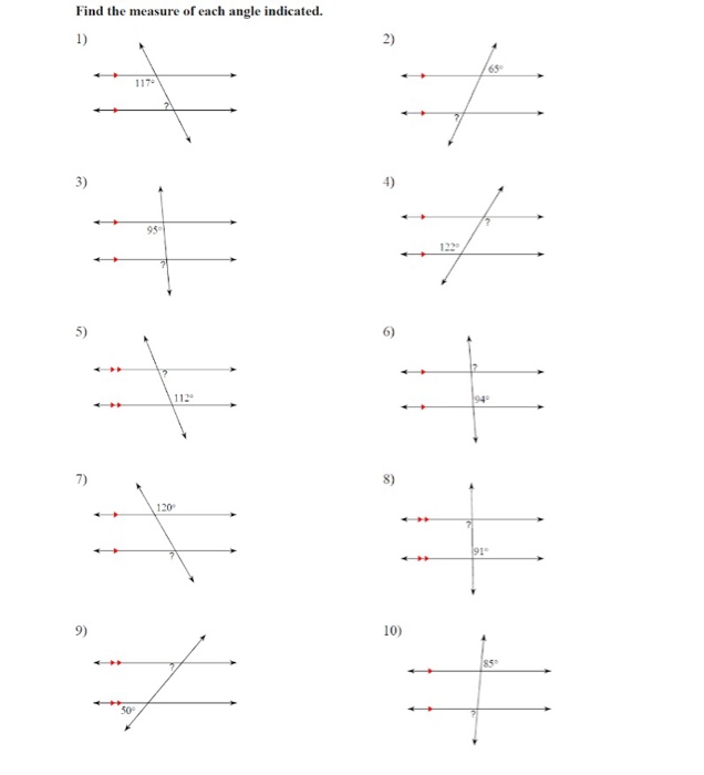Solved Find the measure of each angle indicated. 1) 2) 65 11 | Chegg.com