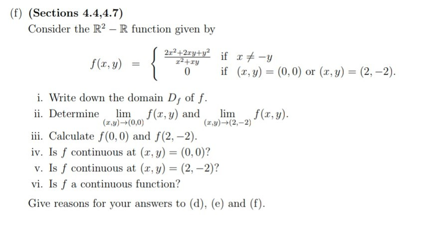 Solved F Sections 4 4 4 7 Consider The R2 R Function Chegg Com