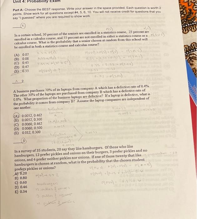 unit probability homework 4 simulations and predictions answer key